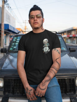 Vespa Kullanan Motorcu İskelet Adam Skull Tişörtü