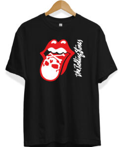 Skull Dudak tişört beyaz Siyah tişört