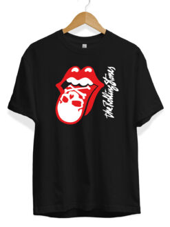 Skull Dudak tişört beyaz Siyah tişört