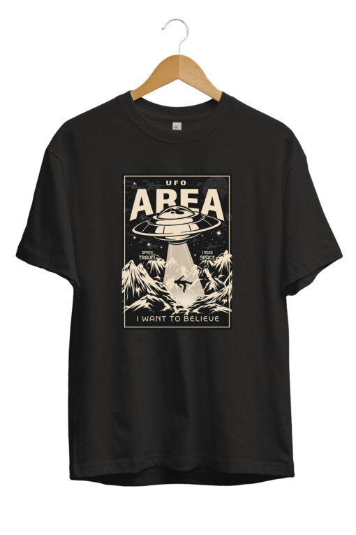 Area Ufo Yanlış Numune Görselli Ünisex Tişört