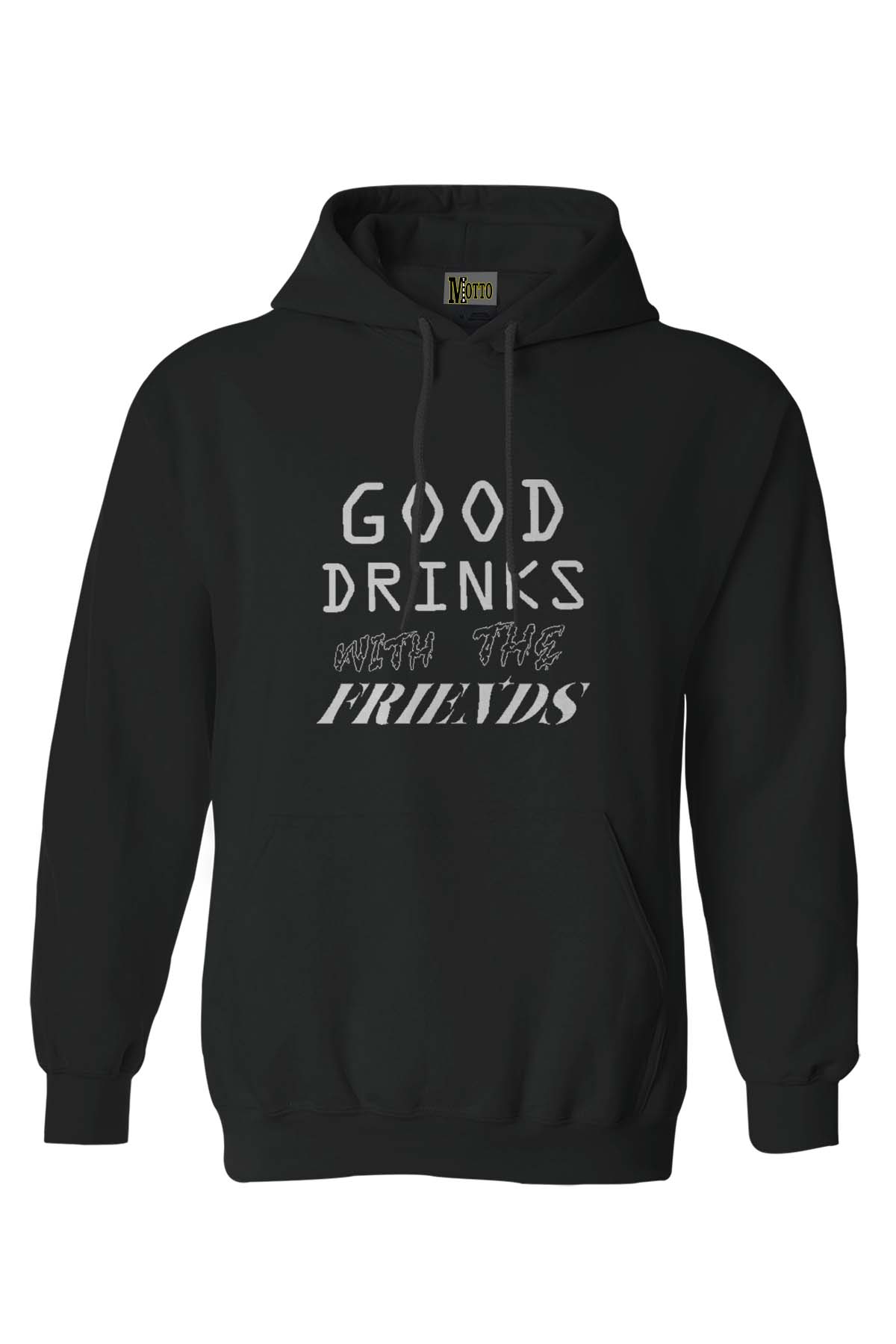 Siyah Kapüşonlu Good Dirnks Yazılı Sweatshırt Hoodie Bay Bayan Hoodie Siyah