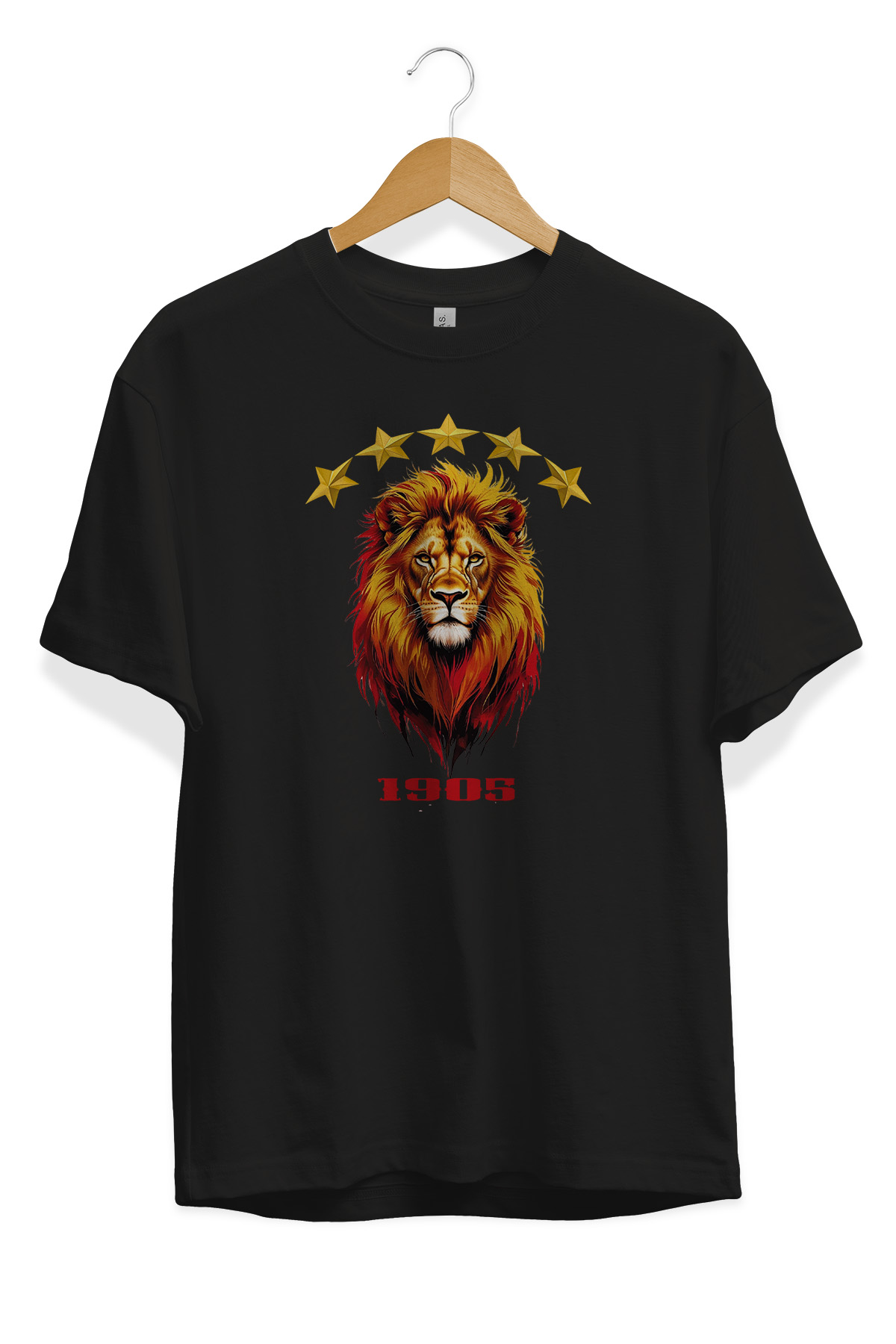 1905 -aslan tişört Siyah Aslan Tişört