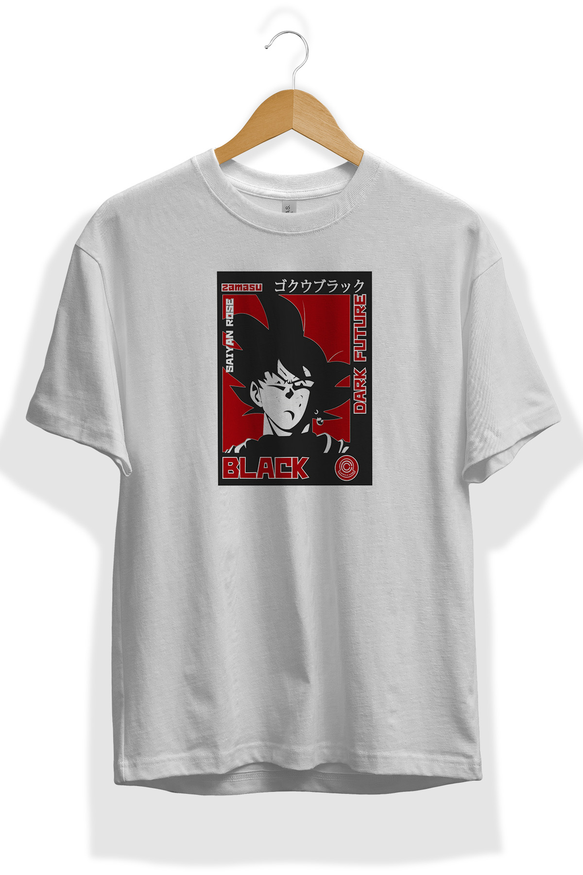 goku-saiyans t-shirt Siyah Beyaz Tişört