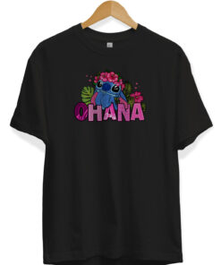 Stitch Ohana Siyah Tişört