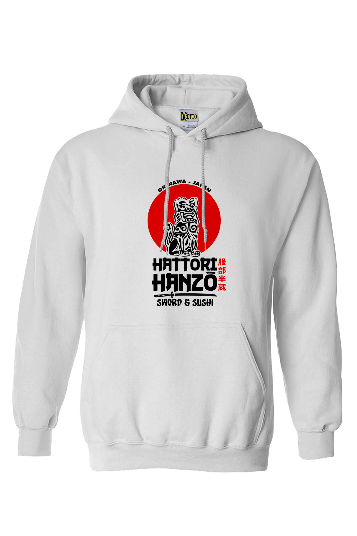 Beyaz Kapüşonlu Japan Hattori Hanzo Hattori Erkek Kadın kapüşonlu Beyaz