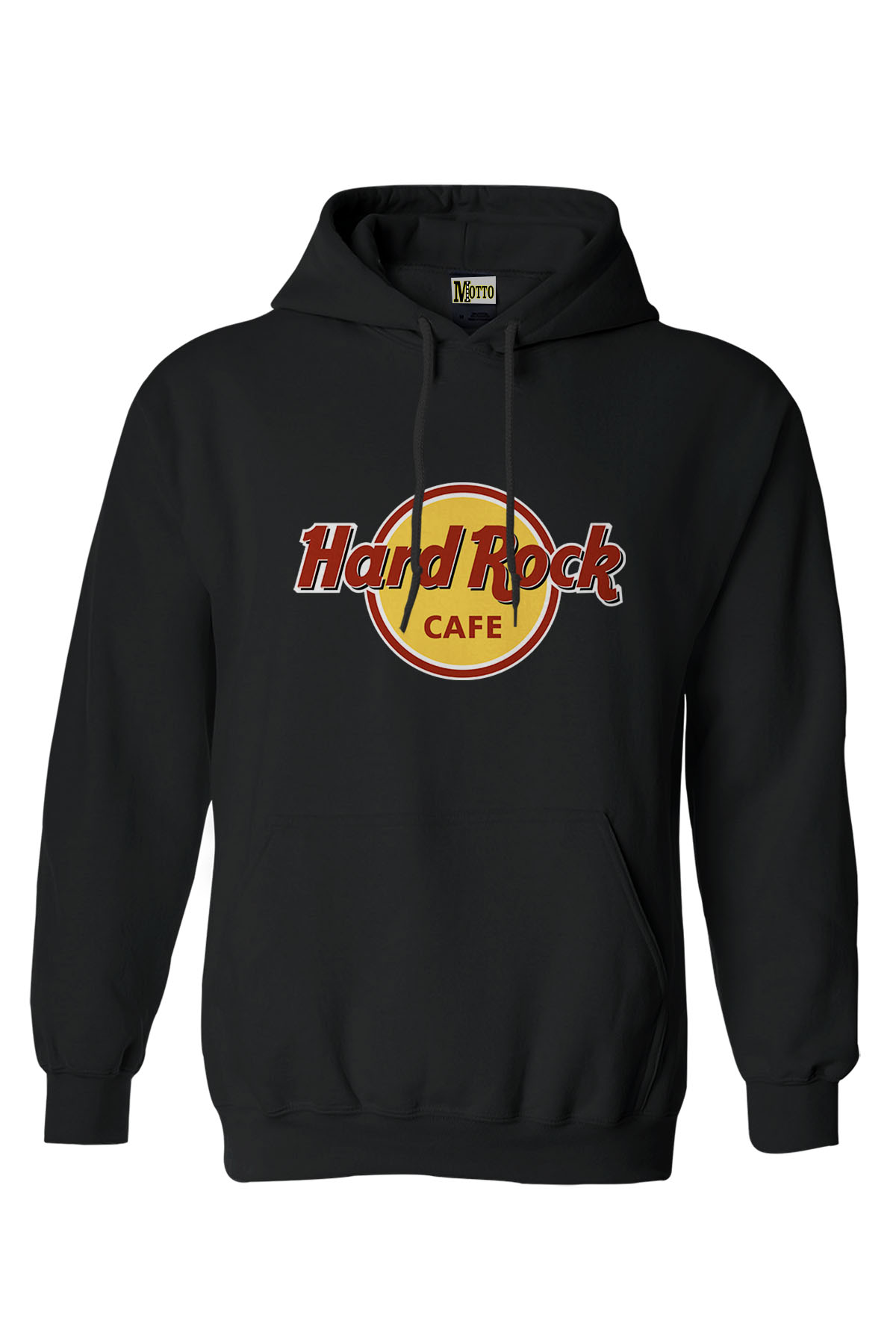Hard Rock Cafe Görselli Hoodies Kadın Erkek Siyah Kapüşonlu