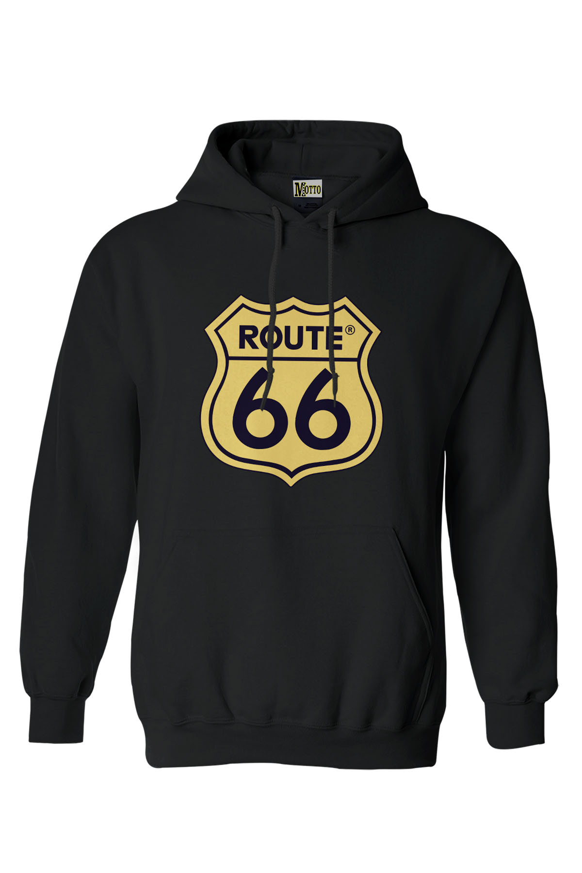 Siyah Kapüşonlu Route 66 Sweatshırt Hoodie Erkek Kadın Siyah Hoodie