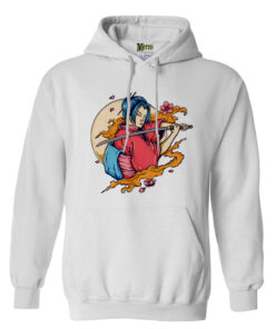 Geyşa kapüşonlu sweatshirt beyaz