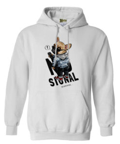 Bulldog Beyaz Kapüşonlu