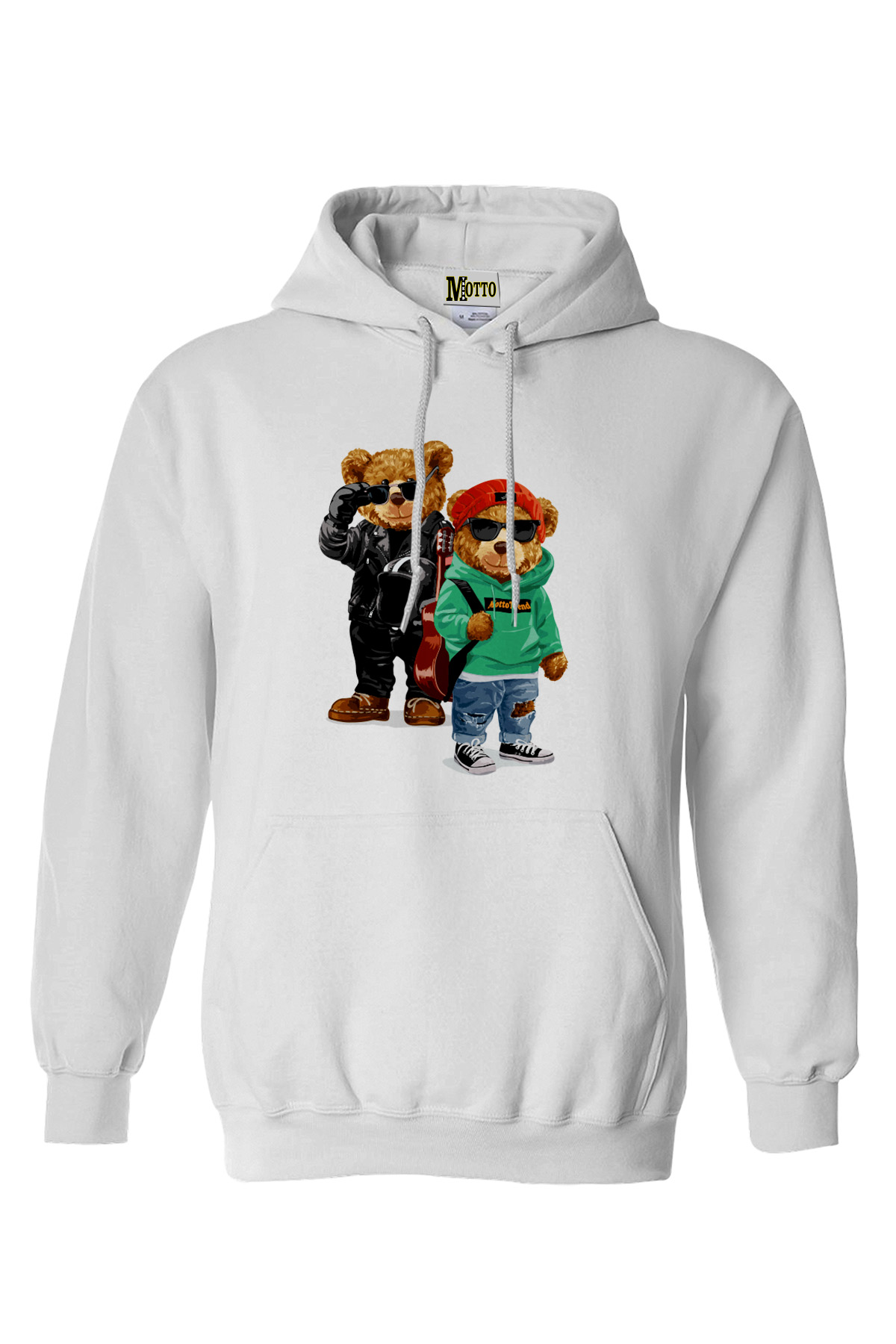 Kanka Ayılar Hoodies Beyaz