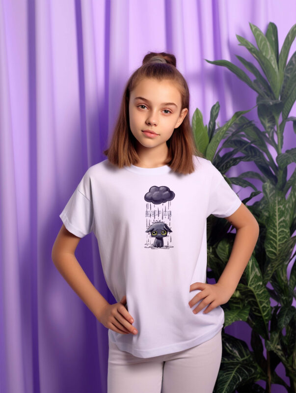 Kedi tişört Beyaz